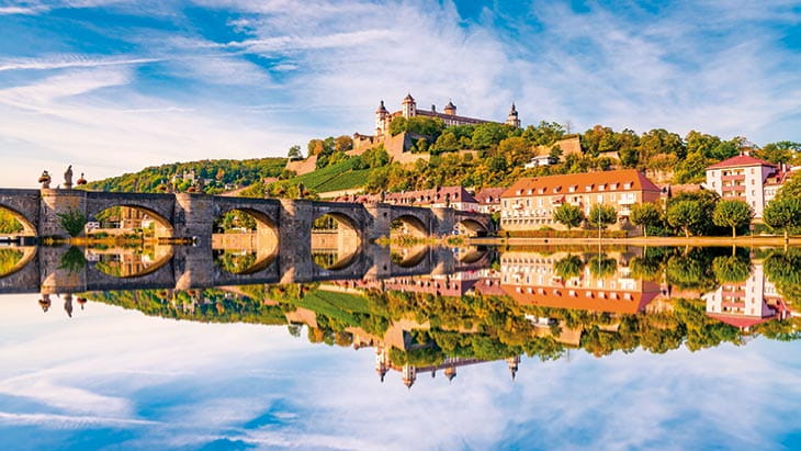 The city of Würzburg on the Main river in Germany